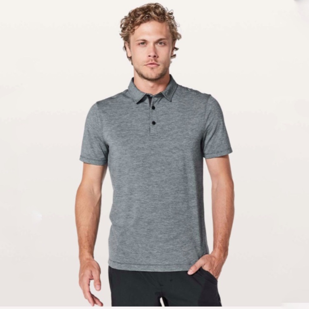 Lululemon Evolution Polo Button Down Stripe Shirt - image 1